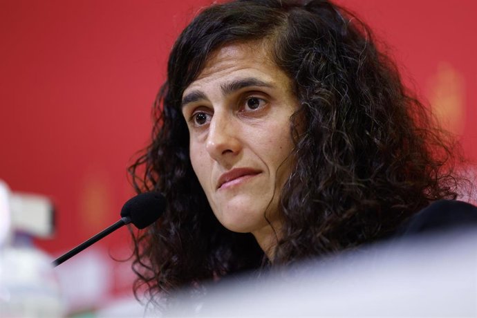 Montse Tome, Spain women's national team coach, attends the media, during his press conference at Ciudad del Fútbol on February 15, 2024 in Las Rozas, Madrid, Spain.