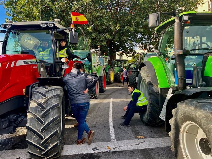 Protestas de los agricultores en Málaga