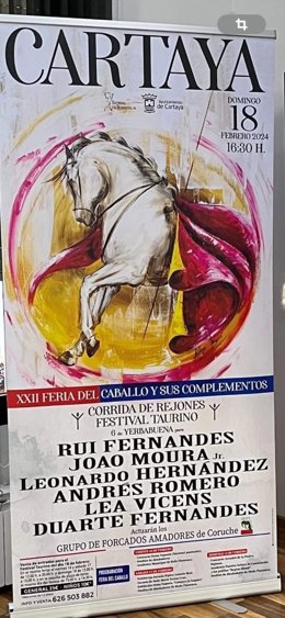 Cartel de la novillada en Cartaya (Huelva).