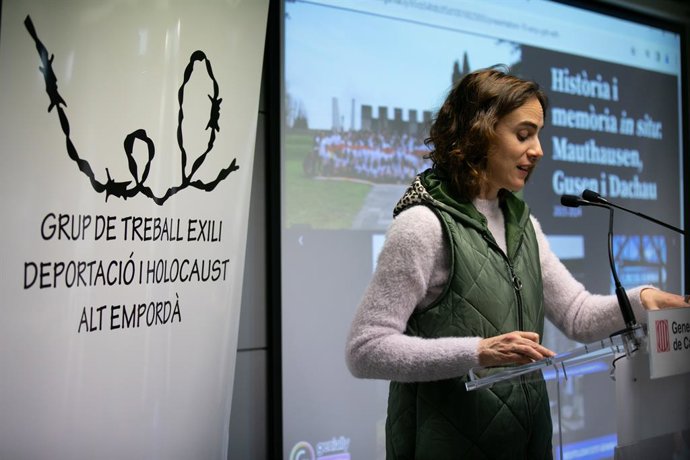 La consellera de Justícia, Gemma Ubasart, en la celebració del des aniversari del grup de trebajo Exili, Deportació i Holocaust.