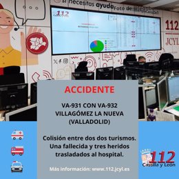 Gráfico elaborado por el 112 con datos sobre el accidente en  Villagómez la Nueva