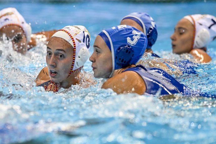 Archivo - Partido de waterpolo femenino entre España y Grecia