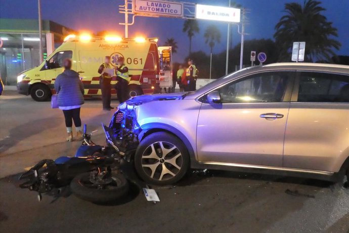 Vehículos accidentados en Can Pastilla.