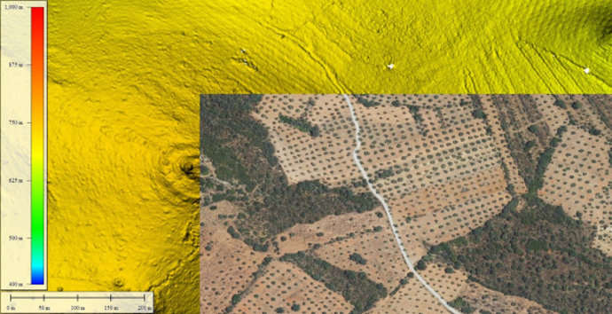 Imagen aérea de uno de los yacimientos.