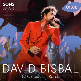 Cartel del concierto de David Bisbal en el Festival Sons del Món de Roses (Girona)