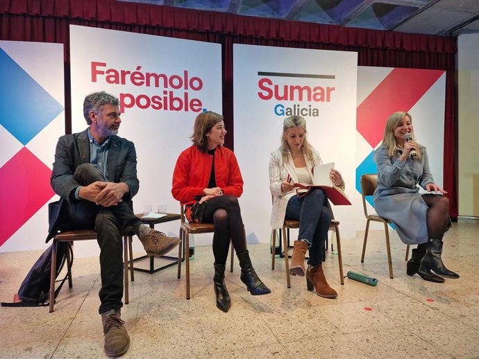 Yolanda Díaz este viernes en Vigo.