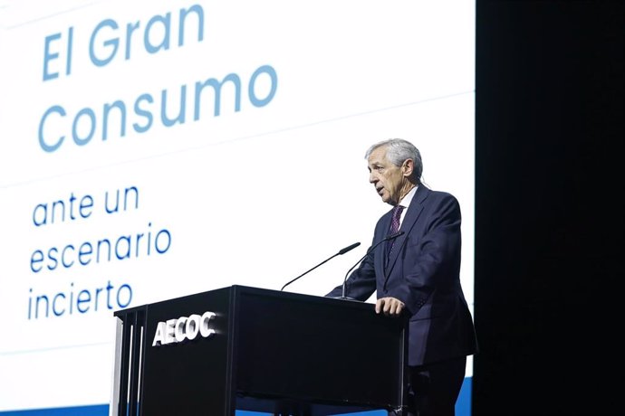 Archivo - El presidente de Aecoc, Javier Campo, en la inauguración del Congreso de Gran Consumo