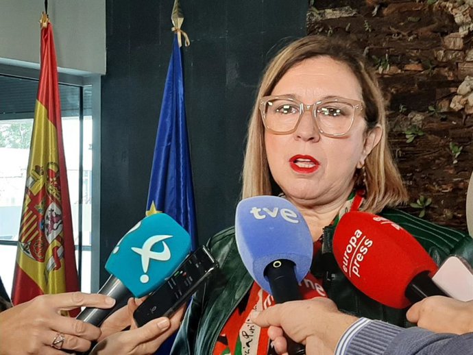 La consejera de Agricultura, Mercedes Morán, en declaraciones a los medios de comunicación.