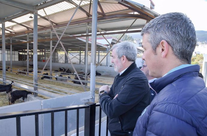 El presidente de Canarias, Fernando Clavijo, y el consejero de Agricultura, Narvay Quintero, visitan la Finca Lomo Blanco, en Icod de los Vinos