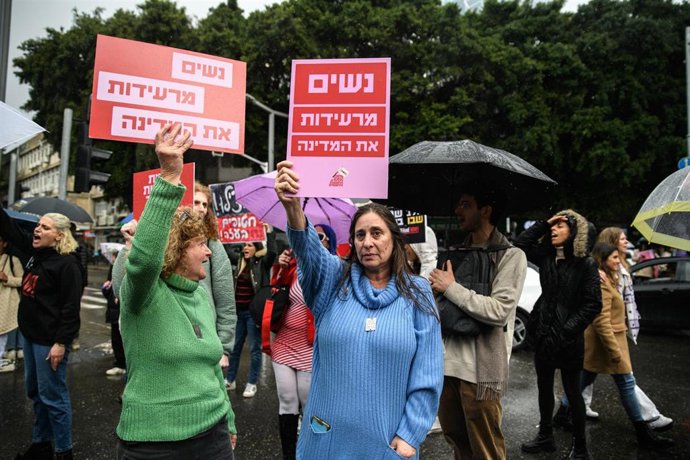 Manifestación a favor de un acuerdo por los rehenes en Tel Aviv