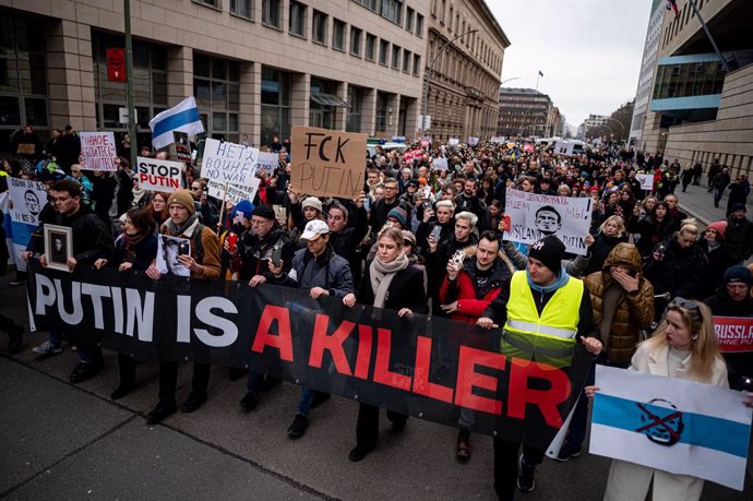 Manifestación en recuerdo de Alexei Navalni en Berlín