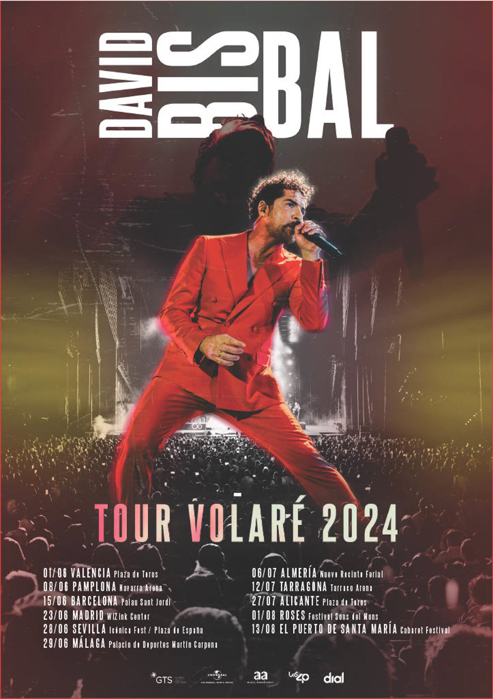 Cartel del 'Tour Volaré 2024' de David Bisbal.