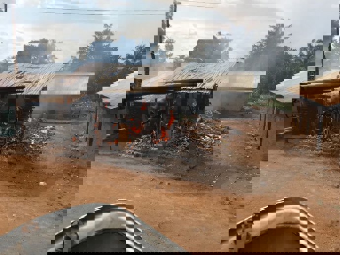 Archivo - Imagen de archivo de los daños tras enfrentamientos entre el Ejército de RDC y una milicia local en Ituri