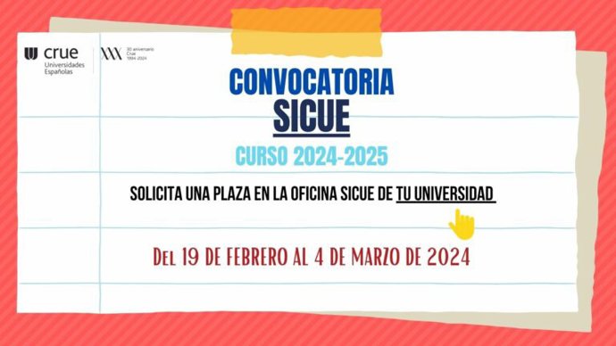 CRUE abre el plazo de solicitud del programa de movilidad SICUE para el curso 2024-2025