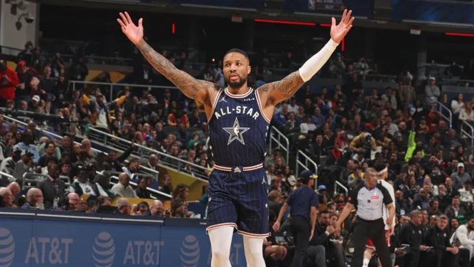 Damian Lillard celebra una canasta en el 'Partido de las Estrellas' de la NBA de 2024