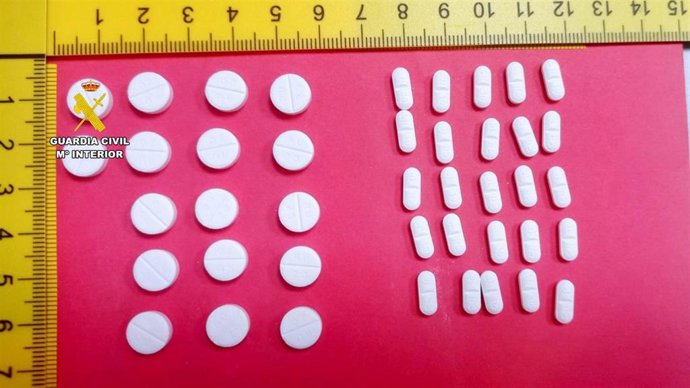 Pastillas incautadas a un preso en Cáceres