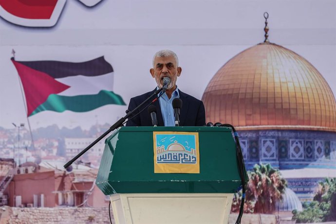 Archivo - April 14, 2023, Gaza, Palestine: (INT) Hamas movement in Gaza organizes a big festival on the occasion of International Quds Day. April 14, 2023, Gaza, Palestine: The Hamas movement in Gaza organized a large festival in the Palestine Stadium in 