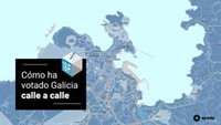 Mapa de resultados en las elecciones de Galicia, calle a calle