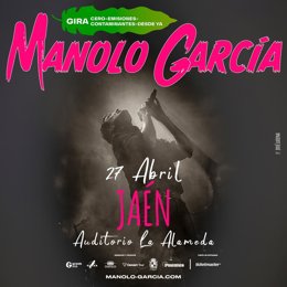 Cartel del concierto de Manolo García en Jaén.