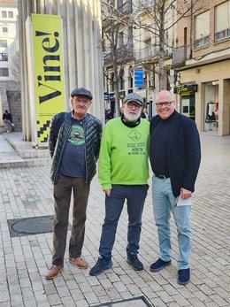 Los diputados del Grupo Plurinacional Sumar, Jorge Pueyo y Flix Alonso, reivindican el tren Monzón-Lérida