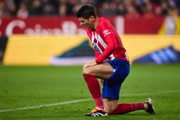 El delantero Álvaro Morata, en un partido con el Atlético de Madrid. 