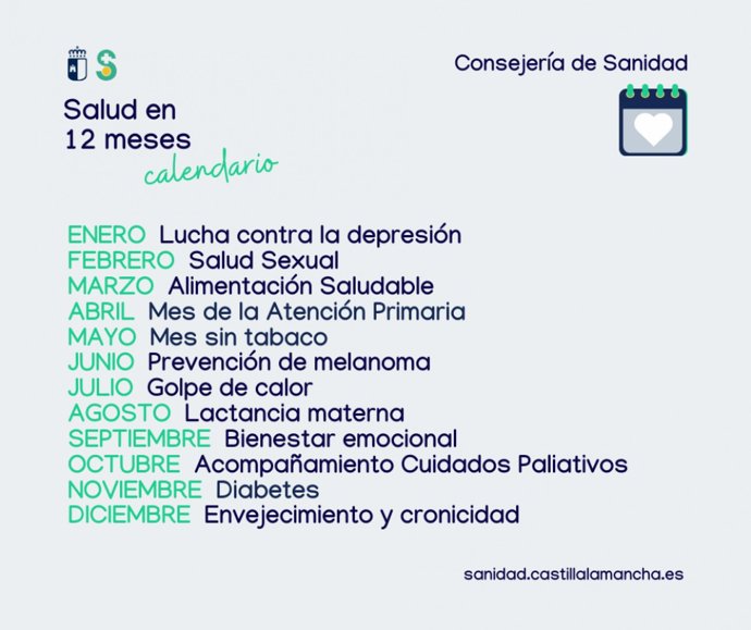 Cartel de la campaña Salud en 12 Meses promovida por la Junta.