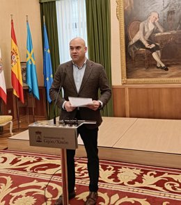 Rueda de prensa del portavoz de la Junta de Gobierno del Ayuntamiento de Gijón, Jesús Martínez Salvador (Foro).
