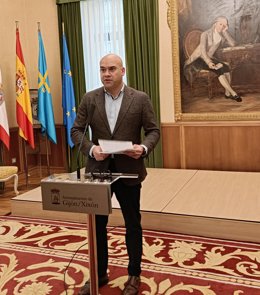 Rueda de prensa del portavoz de la Junta de Gobierno del Ayuntamiento de Gijón, Jesús Martínez Salvador (Foro).