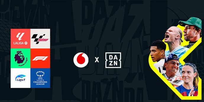 Vodafone alcanza un acuerdo con DAZN y amplía su oferta de televisión con fútbol, F1 y MotoGPTM