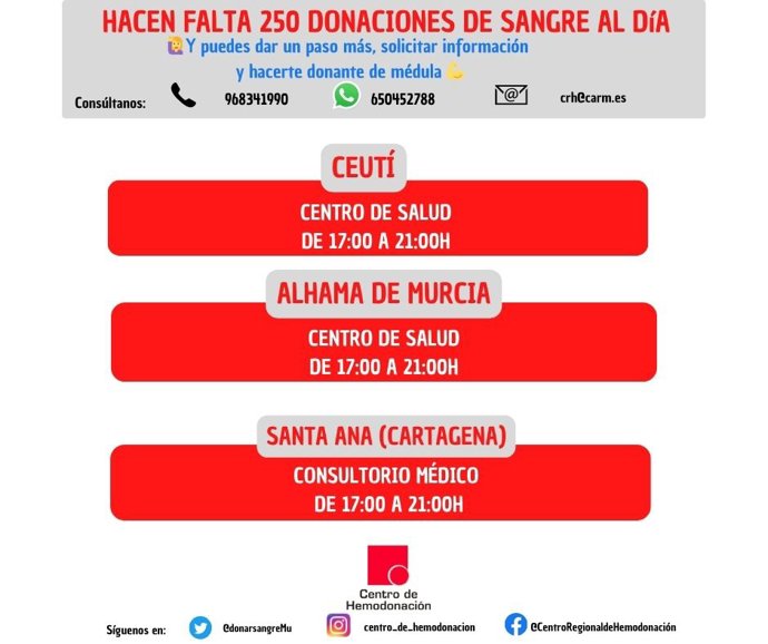 Lugares que visitarán las unidades móviles este martes por la tarde