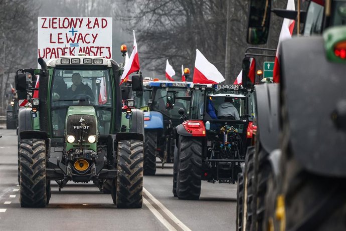 Imagen de archivo de protestas de los agricultores polacos.