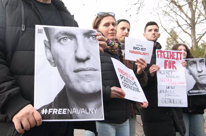 Archivo - Imagen de archivo de una protesta en Alemania contra el encarcelamiento del opositor ruso Alexei Navalni antes de su muerte. 