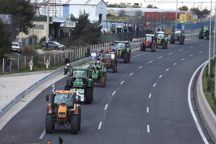 Imagen de archivo de protestas de agricultores en en Atenas. 