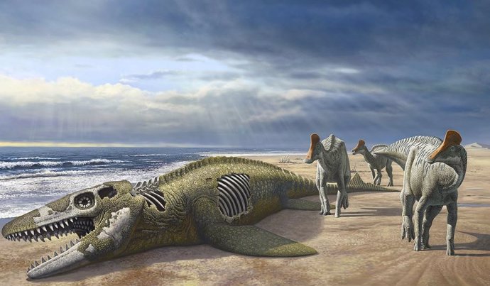 Es un misterio cómo los dinosaurios pico de pato se extendieron desde América a África a pesar de la falta de puentes terrestres entre los continentes.