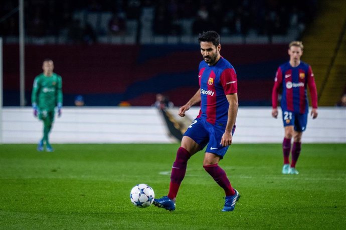 Archivo - Ilkay Gundogan of FC Barcelona in action during the UEFA Champions League, Group H, football match played between FC Barcelona and FC Porto at Olympic de Montjuic stadium on November 28, 2023, in Barcelona, Spain.