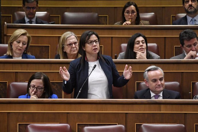 La diputada Ana Belén Vázquez Blázquez, interviene durante una sesión plenaria, en el Congreso de los Diputados, a 20 de febrero de 2024, en Madrid (España). 