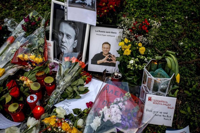 Un memorial en Milán por la muerte del disidente ruso Alexei Navalni