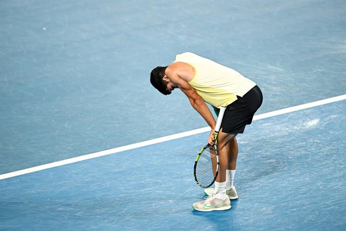 Carlos Alcaraz during the Australian Open AO 2024 Grand Slam tennis tournament on January 24, 2024 at Melbourne Park in Melbourne, Australia. Photo Victor Joly / DPPI