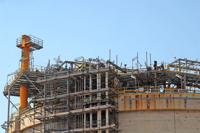 Archivo - Fotografía de archivo del yacimiento de gas natural South Pars-North Dome, en Bushehr (Irán)