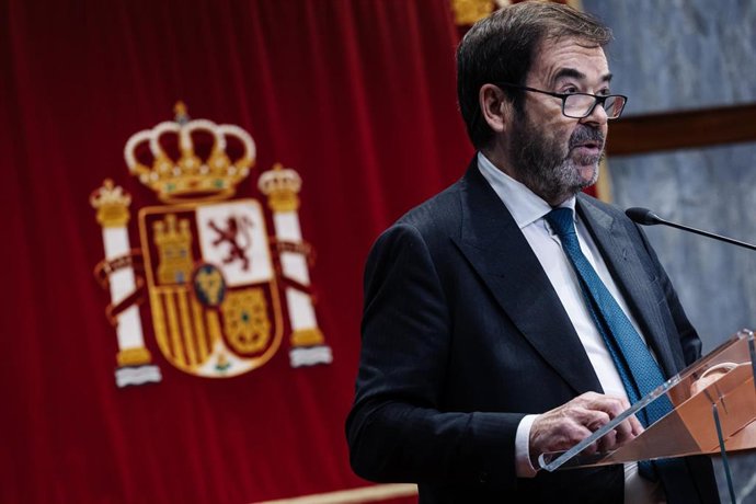 Archivo - El presidente del Consejo General del Poder Judicial (CGPJ), Vicente Guilarte, interviene durante el acto de entrega de los XVI premios anuales del Foro Justicia y Discapacidad, en la sede del CGPJ, a 20 de diciembre de 2023, en Madrid (España).
