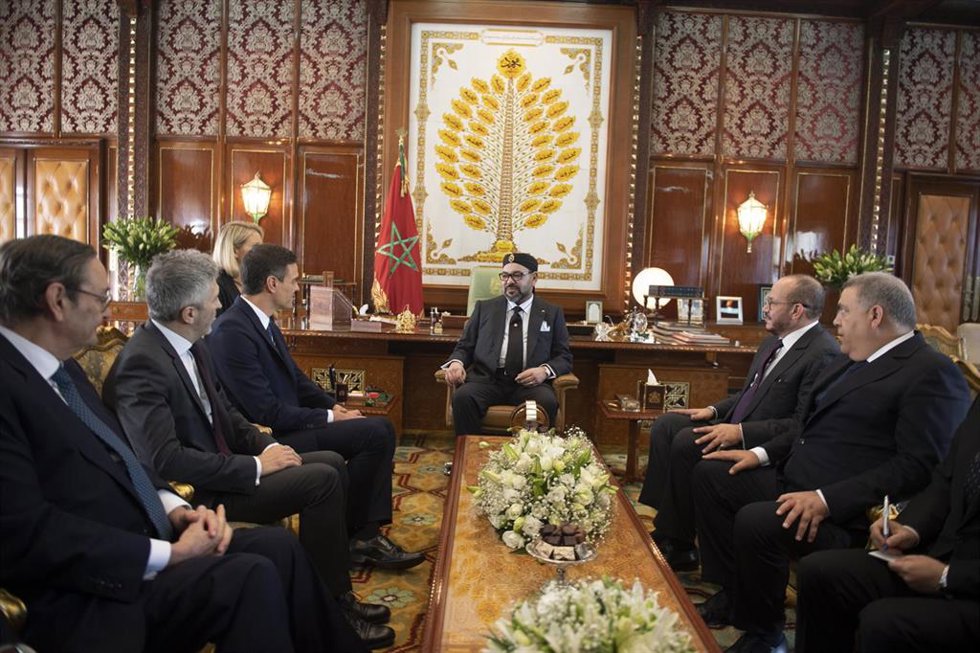 Archivo - El presidente del Gobierno Pedro Sánchez se reúne con el Rey de Marruecos Mohamed VI