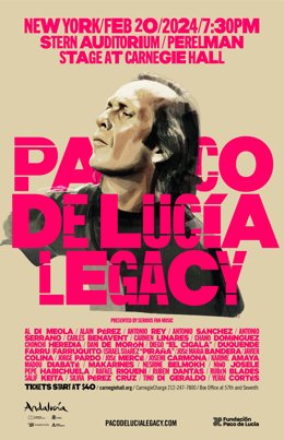 Cartel del homenaje a Paco de Lucía en el Carnegie Hall de Nueva York