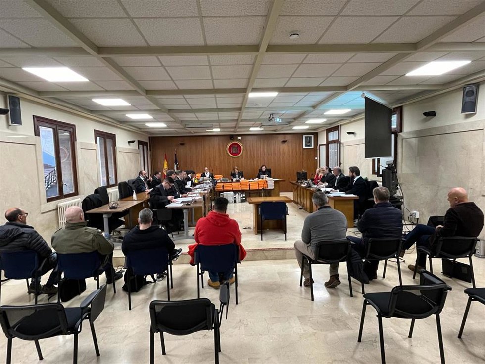 La sala de juicios durante el caso Exámenes, en la Audiencia Provincial de Baleares.
