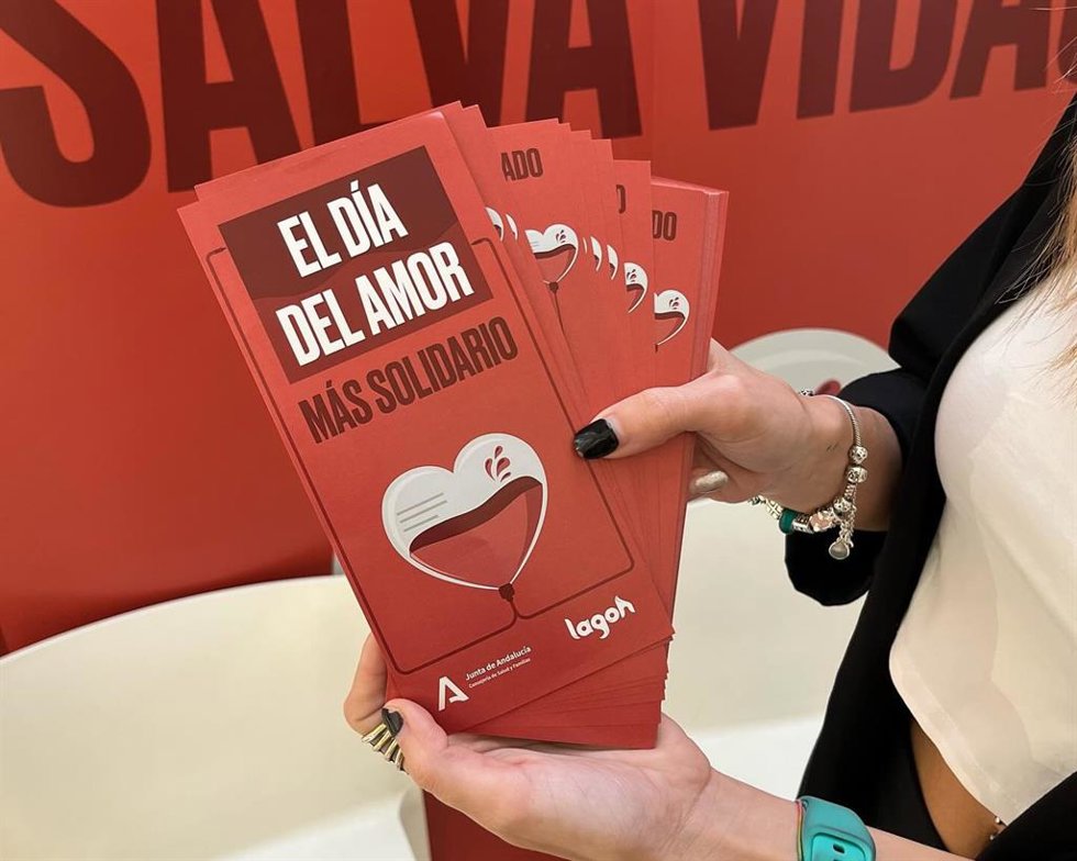Imagen de recurso de la reciente campaña de donación de sangre de Lagoh con ocasión de San Valentín.