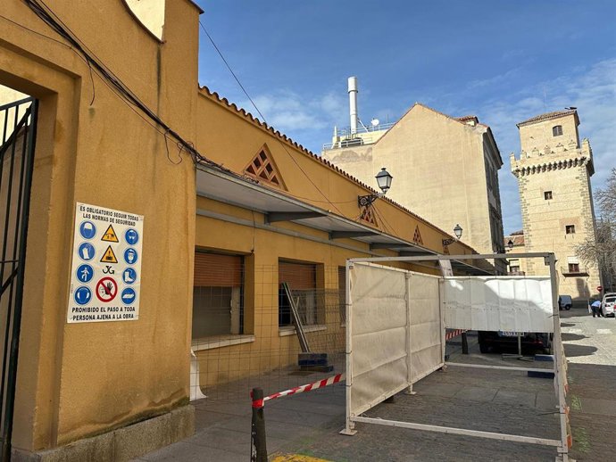 Vista del inicio de las obras del Mercado de los Huertos