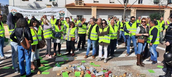 Protestas de agricultores en Badajoz