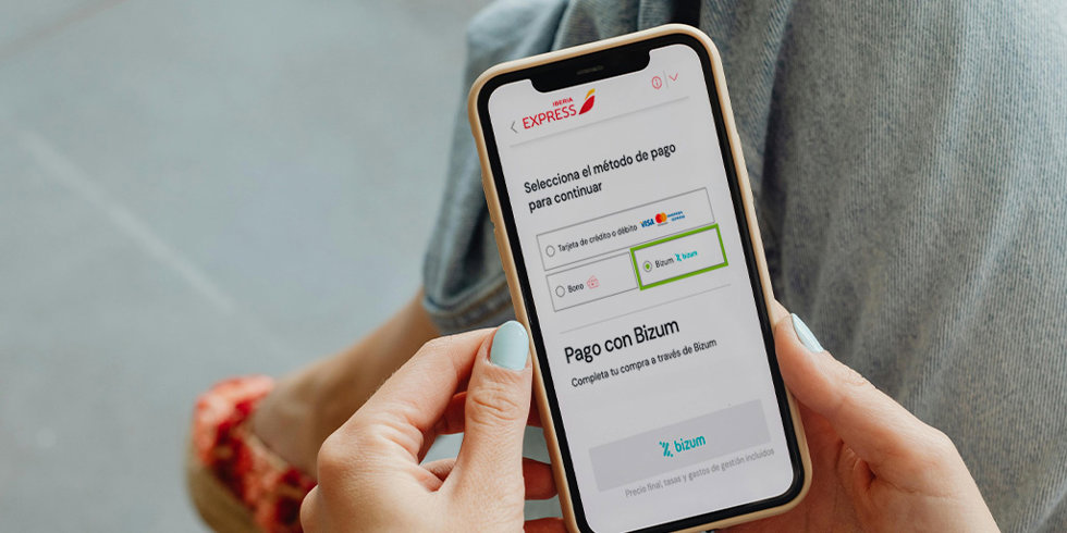 Iberia Express permite pagar con Bizum.
