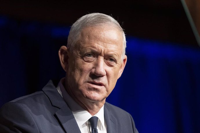 Archivo - September 12, 2022, New York, New York, United States: Israeli Minister of Defense Benjamin Benny Gantz speaks during annual Jerusalem Post conference at Gotham Hall. It was the first in-person JP conference in New York following postponements b