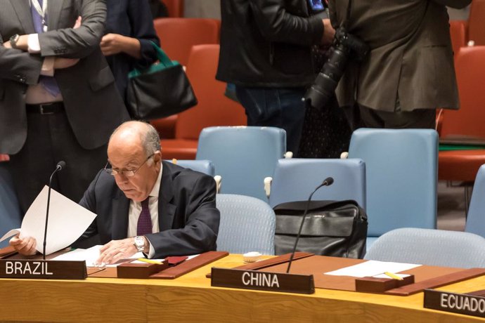 Archivo - May 23, 2023, New York City, NY, USA: The Minister of Foreign Affairs of Brazil, Ambassador Mauro Vieira attends a UN security council meeting on the protection of civilians in armed conflict, at the UN headquarters in New York on May 23, 2023.