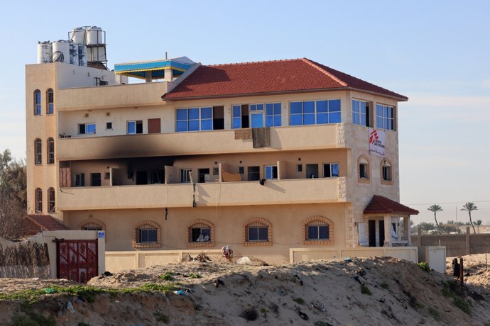 Refugio de MSF situado en Al Muasi (Jan Yunis), declarada 'zona segura', y atacado por el Ejército israelí